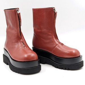 NEW Jeffrey Campbell Wmn Dozed Festival Platform Orange Red Boots size 6.5M